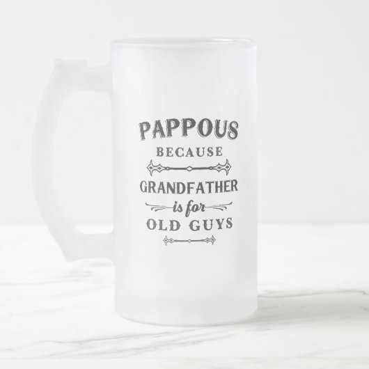 Pappel | Funny Grandfather is voor oude jongens Matglas Bierpul (Links)