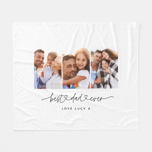 papper een leuk modern script multi foto gift fleece deken (Voorkant (Horizontaal))