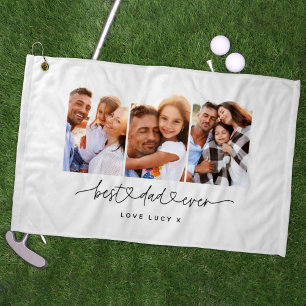 papper een leuk modern script multi foto gift  golfhanddoek