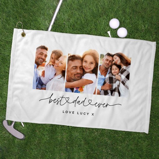 papper een leuk modern script multi foto gift golfhanddoek