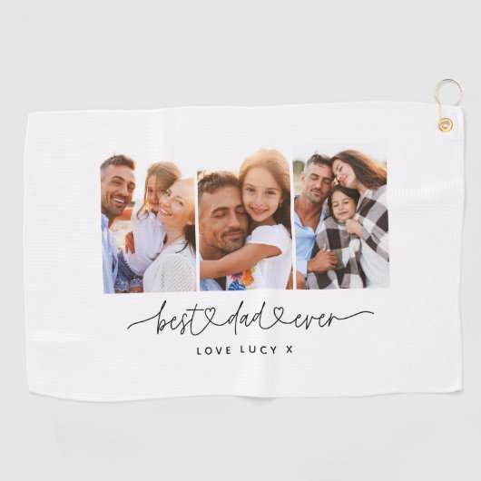 papper een leuk modern script multi foto gift golfhanddoek (Horizontaal)