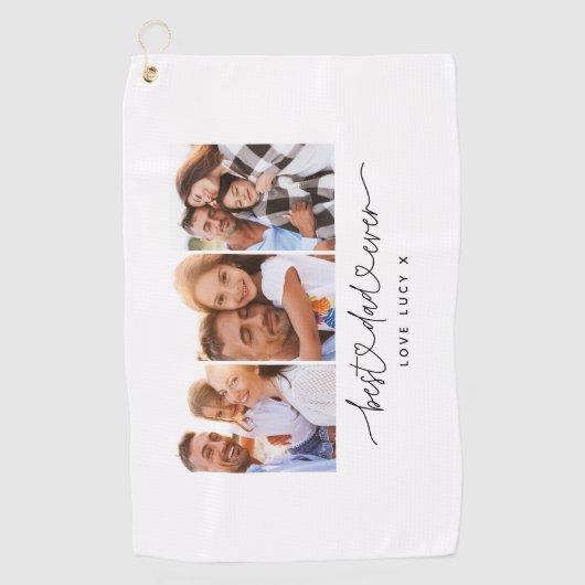 papper een leuk modern script multi foto gift golfhanddoek (Voorkant)