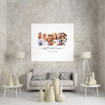 papper een leuk modern script multi foto gift imitatie canvas print<br><div class="desc">Papa schattig modern script multi foto gift</div>
