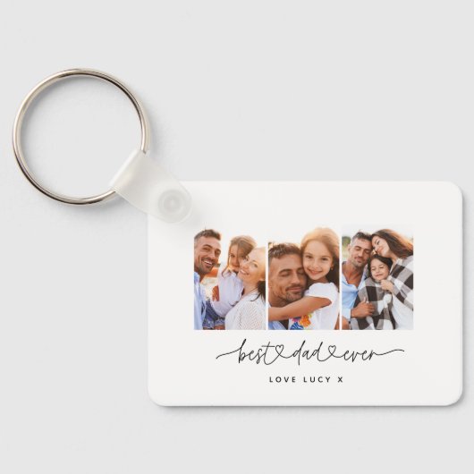 papper een leuk modern script multi foto gift sleutelhanger (Achterkant)
