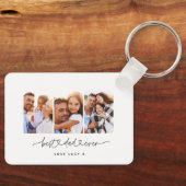 papper een leuk modern script multi foto gift sleutelhanger (Voorkant)