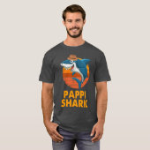 Pappi Shark Papa Opa Vaderdag Vrienden T-shirt (Voorkant volledig)