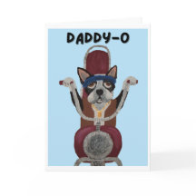 Pappie Boston Terrier Biker op motorfiets