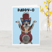 Pappie Boston Terrier Biker op motorfiets Kaart (Gele Bloem)