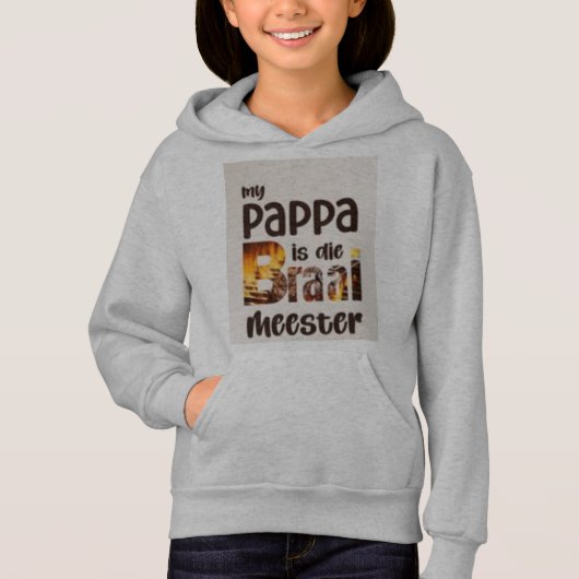 Pappie's Braai Protege kinder hoodie (Voorkant)