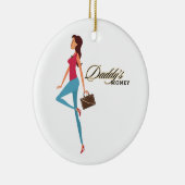 Pappie's Geld, Cute & Brutaal Tiener Meisje, Grapp Keramisch Ornament (Rechts)