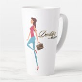 Pappie's Geld, Cute & Brutaal Tiener Meisje, Grapp Latte Mok (Rechterhoek)