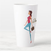 Pappie's Geld, Cute & Brutaal Tiener Meisje, Grapp Latte Mok (Voorkant)