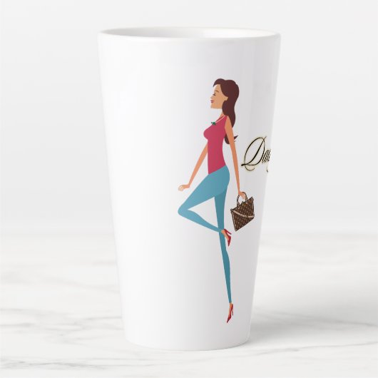 Pappie's Geld, Cute & Brutaal Tiener Meisje, Grapp Latte Mok (Voorkant)