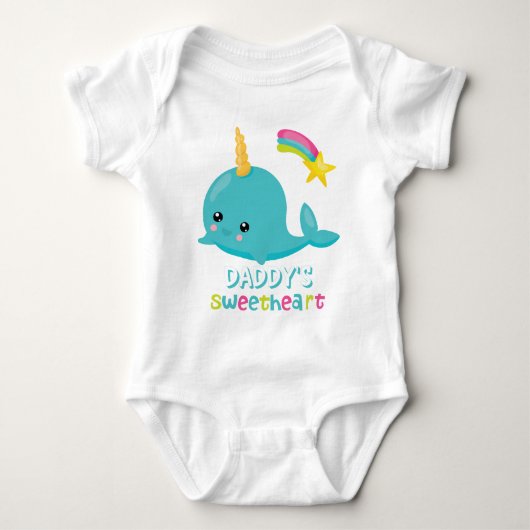 Pappies Liefje Blauw Kawaii Narwal Romper (Voorkant)