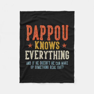 Pappou weet alles vaderdag retro vintage fleece deken