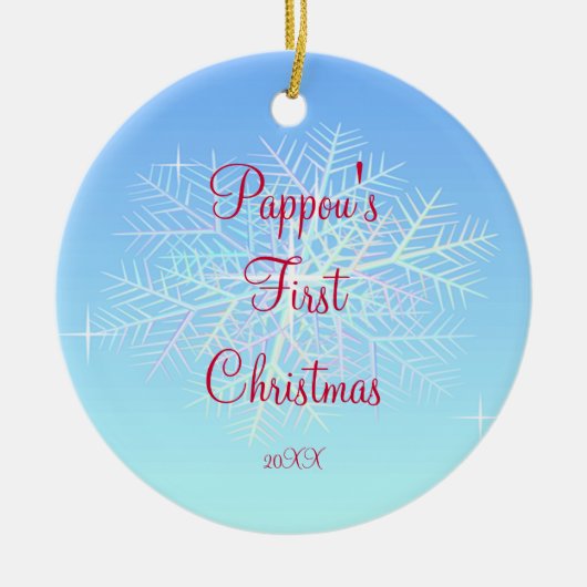 Pappou's eerste kerstsnowflake Ornament (Voorkant)