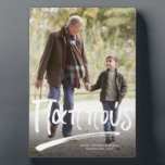 Pappous Greek grootvader één foto Fotoplaat<br><div class="desc">Een leuk en doordacht geschenk voor je Griekse grootvader - een fotopalet met je afbeelding en het woord "Pappous" (ook wel "Papou" genoemd) in een Griekse borstelbrief. Omvat ook ruimte voor gepersonaliseerde teksten. Het maakt een geweldig kerstcadeau van de kleinkinderen,  maar ook geweldig voor Vaderdag- en verjaardagsgeschenken.</div>