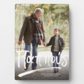 Pappous Greek grootvader één foto Fotoplaat (voorkant)