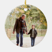 Pappous Griekse grootvader foto kerstmis Keramisch Ornament (Achterkant)