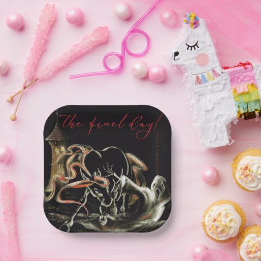 Pappteller Halloween Party mit Geisterpferd  Papieren Bordje (Feest)