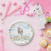 Pappteller Ostermotiv, Süsses Hase mit Pferd Papieren Bordje (Feest)