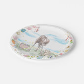 Pappteller Ostermotiv, Süsses Hase mit Pferd Papieren Bordje (Gekanteld)