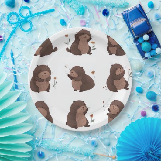 Pappteller "Otto der braune Maulwurf" Papieren Bordje