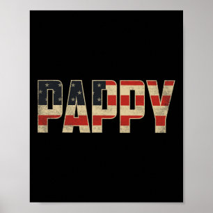 Pappy Bold Patriottische Amerikaanse Vlag Vaderdag Poster
