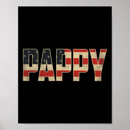 Pappy Bold Patriottische Amerikaanse Vlag Vaderdag Poster (Voorkant)