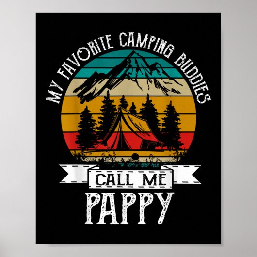 Pappy Camper Mijn favoriete kampeer maatjes noemen Poster (Voorkant)