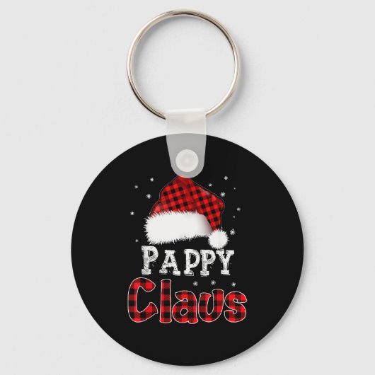 Pappy Claus Christmas Red Plaid Pajama Family Matc Sleutelhanger (Voorkant)