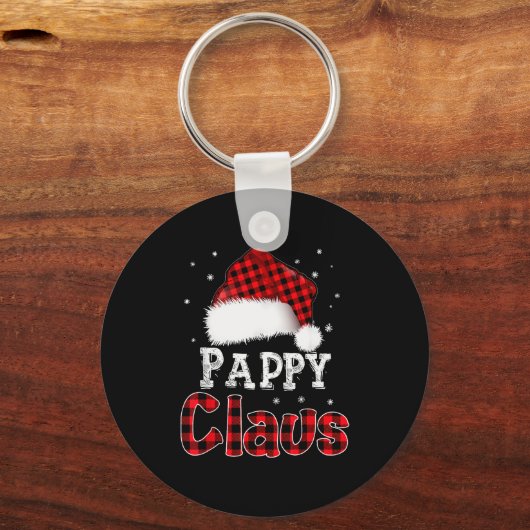 Pappy Claus Christmas Red Plaid Pajama Family Matc Sleutelhanger (Voorkant)