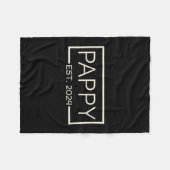 Pappy Est 2024 New Dad Father's Day Men Cket  Fleece Deken (Voorkant (Horizontaal))
