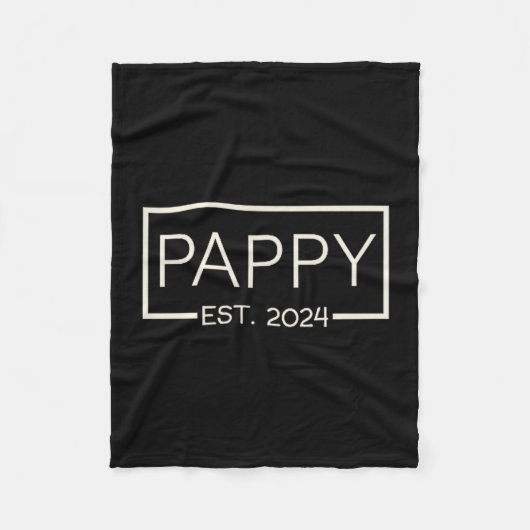 Pappy Est 2024 New Dad Father's Day Men Cket  Fleece Deken (Voorkant)