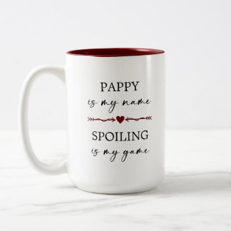 Pappy is mijn naam Spoiling is mijn Game Photo Gif Tweekleurige Koffiemok