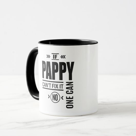 Pappy kan het niet oplossen mok (Voorkant links)