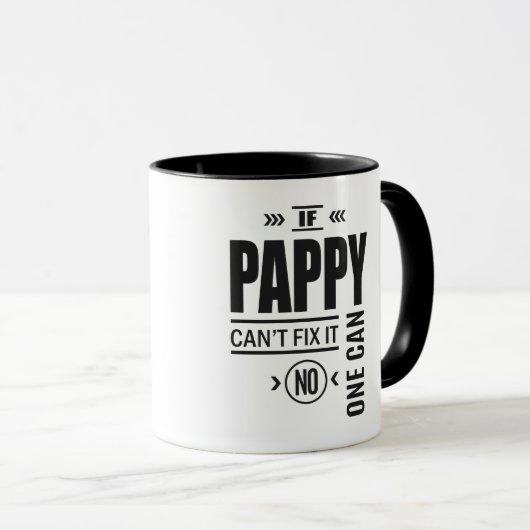 Pappy kan het niet oplossen mok (Voorkant rechts)