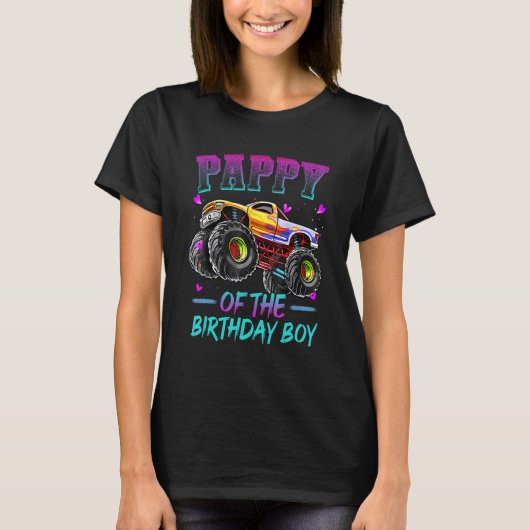 Pappy of the Birthday Boy Monster Truck Birthday T-shirt (Voorkant)