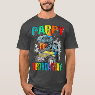 Pappy of the Birthday Boy Monster Truck Dinosaur T-shirt