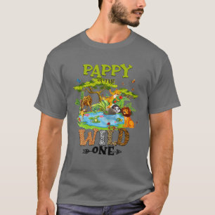Pappy of the Wild One Zoo Birthday Woodland Animal T-shirt
