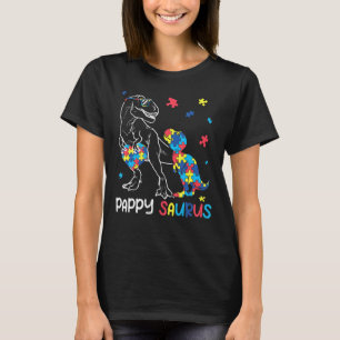 Pappy Saurus Autism Awareness Autistic Dinosaur Fa T-shirt