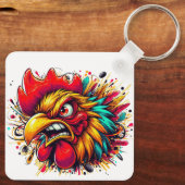 "Pappy Spirited Rooster" Double Sided Aluminum  Sleutelhanger (Achterkant)