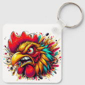 "Pappy Spirited Rooster" Double Sided Aluminum  Sleutelhanger (Achterkant)
