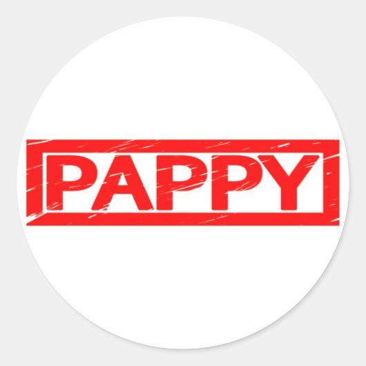 Pappy Stamp Ronde Sticker (Voorkant)