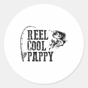 Pappy visspoel Cool Pappy Grappig Cadeau 1 Ronde Sticker