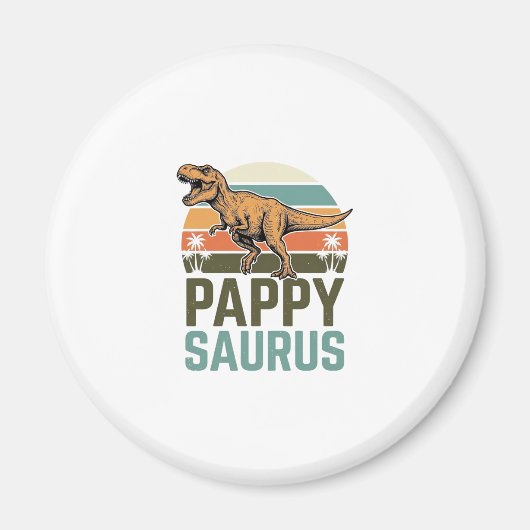 Pappysaurus Grappige Dinosaur Vintage Zonsondergan Magneet (Voorkant)