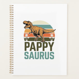 Pappysaurus Grappige Dinosaur Vintage Zonsondergan Planner