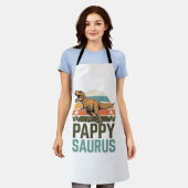 Pappysaurus Grappige Dinosaur Vintage Zonsondergan Schort (Gedragen)