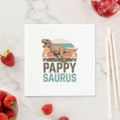 Pappysaurus Grappige Dinosaur Vintage Zonsondergan Servet (Insitu)