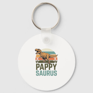 Pappysaurus Grappige Dinosaur Vintage Zonsondergan Sleutelhanger